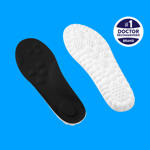 CloudSole 4D cloud insoles pair, black and gray, for all-day foot comfort