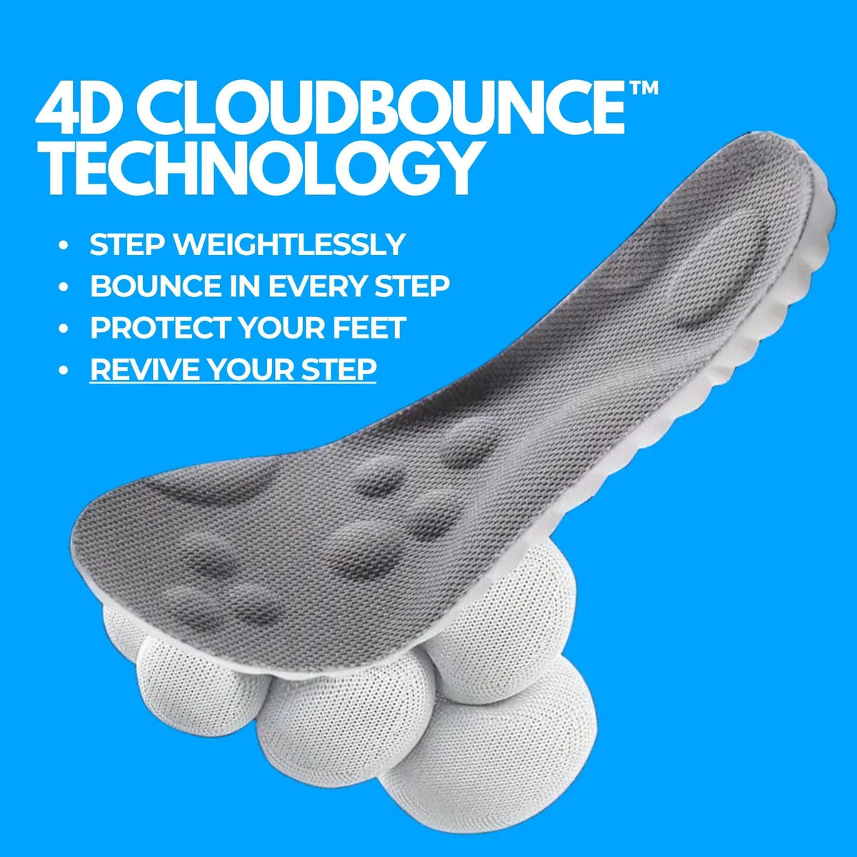 CloudSole 4D cushioning technology close-up of textured foam surface